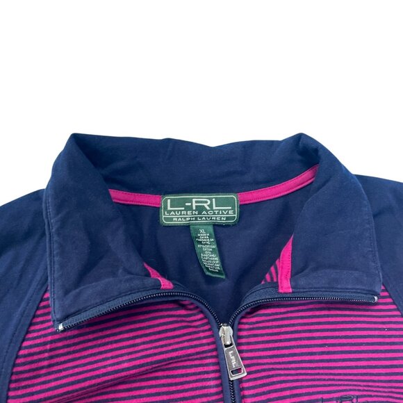Lauren Ralph Lauren Active Womens Pink Blue Striped Full-zip Jacket Sz XL SKU 94 - Picture 5 of 13